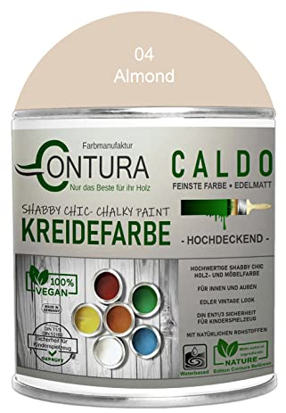 Contura BeGreen 100ml. Kreidefarbe Shabby Chic Möbellack Lack Möbel Farbe Holzlack Natur (04 Almond)