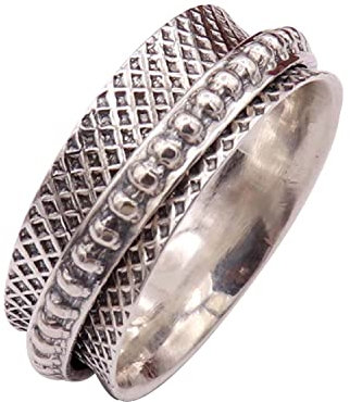 Goyal Impex Spinner Ring 925 Sterling Silber Ring Männer & Frauen Spinner Meditationsring Alle Größen Ring Geschenkartikel Handmade Jewerly ISR28_75 (23.9)