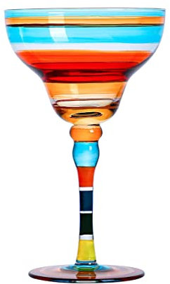 Målat Margarita glas, mexikansk samling Margarita glas utan stjälk Cup Set Unik/Dekorativa handblåsta glasvaror Margarita Glasögon,H