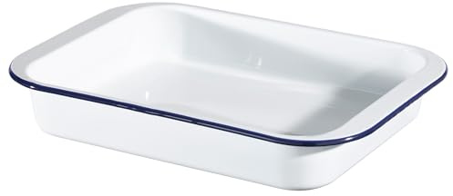 Hairy Bikers Enamelled Cookware, Medium Roaster, PFOA Free, Oven Safe, Dishwasher Safe, White