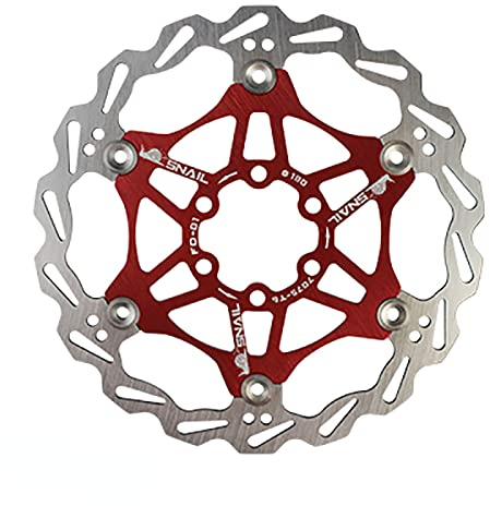 Rot Fahrrad-Bremsscheibe, Edelstahl-Bremsbelag, Wärmeableitungs-Scheibenrotor mit 6 Schrauben für Mountainbike(203mm)