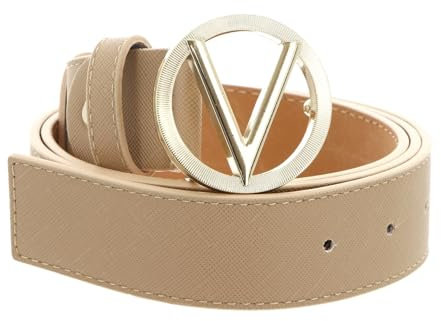 Valentino Hampton Plaque Buckle Belt W95 Beig/Oro - kürzbar