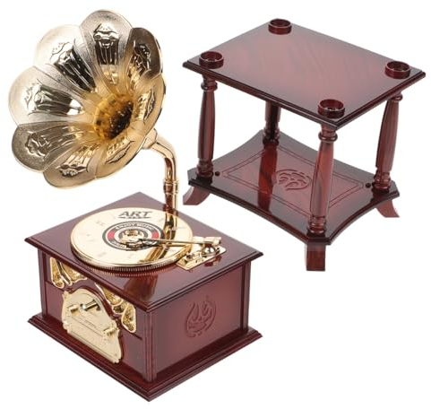 FUNOMOCYA Grammophon Spieluhr Retro Dekoration Tisch Ornament Hochzeit Party Schreibtisch Zarte Schöne