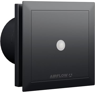 Airflow QT100MST Extractor Fan 25 L/s Flow – Motion Sensor & Overrun Timer, QuietMark Certified 25dB(A), Energy Efficient 5/9 Watts, IP45 Rated, German Engineered, 3-Year Warranty