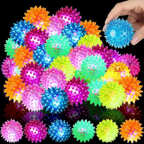 Piucrty Regalos Cumpleaños Niños Colegio Pelotas Erizo Luminosas 12Pcs Juguetes Relleno Piñata Infantil Para Invitados Bolas Brillantes Detalles Comunion Niños Mini Juegos Regalitos Guarderia