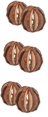 BUGUUYO 6stücke Holzspielzeug Für Hamster Und Kaninchen Natürliches Kauspielzeug Mit Glocke Für Kleintiere Fördert Kauverhalten Und Beschäftigt Haustiere Und Form Für Sicheres Kauen