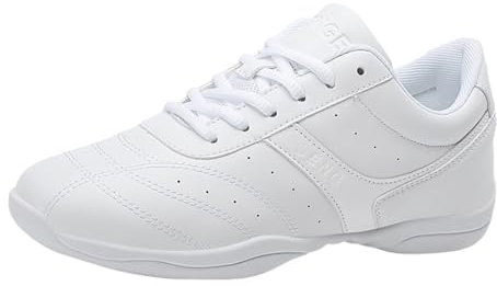 Kraftpaid Weiß Cheerleading Schuhe,Damen Cheerleading Schuhe,Cheerleader Sportschuhe,Atmungsaktiv,Feuchtigkeitstransport,Mit StoßDäMpfung,FüR Cheerleading,FußBallbaby,Gymnastik,Volleyball