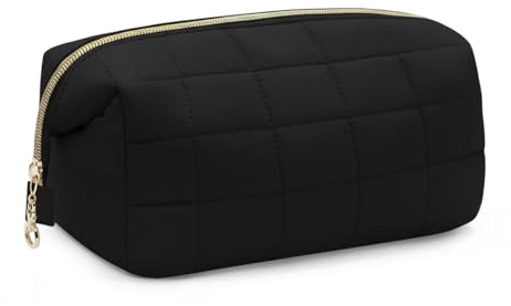 LJCZKA Kosmetiktasche für Frauen Große Kapazitä,Weit Zu öffnende Tasche,Leichte Reise Tragbare Kosmetiktasche Kulturbeutel,für Frauen Mädchen Geschenk (Schwarz)