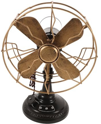 VICASKY Ornamento Ventilatore a Parete Oscillante Retrò in Ferro, Decorazione Vintage da Tavolo per Soggiorno, Accento Classico e Raffinato