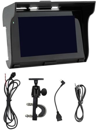 Qichill Lettore MP5 da 5 Pollici, Navigatore GPS per Moto Portatile, Lettore Multimediale Bluetooth Impermeabile IP65, Lettore Carplay Wireless