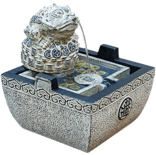 Fontana da interni Feng Shui Fontana da tavolo for il relax con rospo dorato Home Fontana