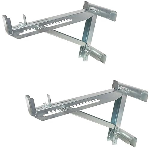 ybaymy 2 PCS Ladder Jacks for Scaffold Boards, Two-Rung Short Body Sturdy Steel Extension Ladder Jack for Standoff Roofing Furniture Repair Wall Panel Painting Under 20inch Width Working Stage