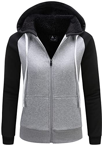 ZITY Sweatjacke Damen mit Kapuze Zipper Hoodie Fleecejacke Gefüttert Warme Winterjacke mit Reißverschluss Sweatshirtjacke Pullover mit Fleecefutter Kapuzenjacke für Herbst Winter Casual Fitness