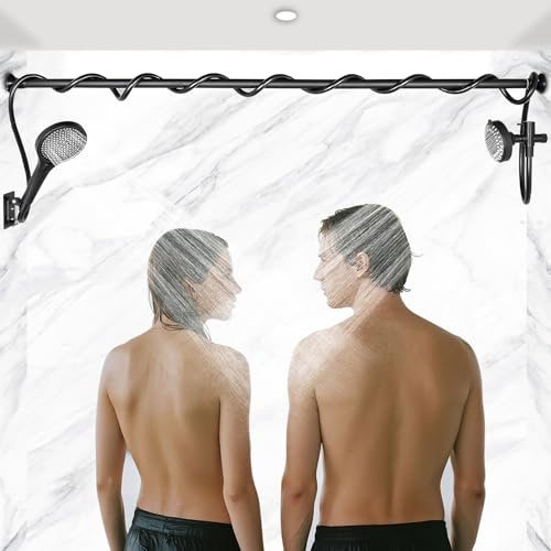 JIAYAN Duschbrause Set Brausegarnitur Dusche | Doppel-Duschkopf für zwei Personen, geeignet für Badezimmer für zwei Personen – Geschenkidee für Paare