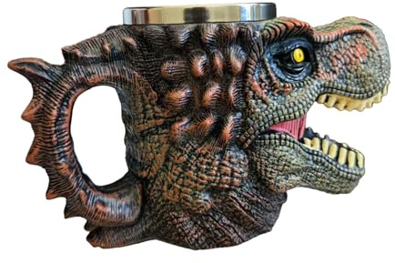 Tasse à café 3D en forme de dinosaure - Figurine amusante faite à la main - Pour la maison, l'hôtel, l'appartement, le dortoir, le camping, l'eau, le thé, la bière