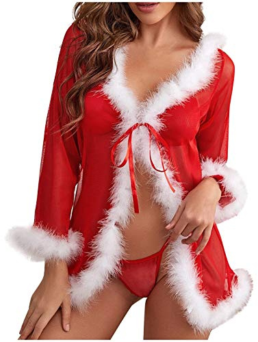 Costumes Adulte Lingeries NoëL Tenue Lingerie Femme Noel Seduction,MèRe Déguisement Femmes Christmas Sexy Lingerie Sexy Hot Chaude MèRe NoëL, Femmes Charmant Costume Noel