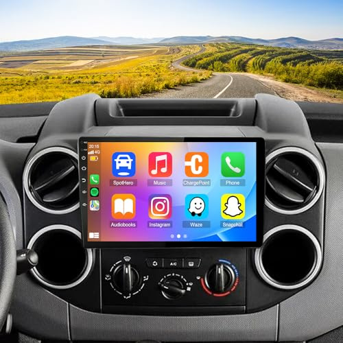 4+64G 2 Din Android 13 Car Stereo for Citroën Berlingo 2 2008-2019 Peugeot Partner, 10.1 inch Touchscreen Display Radio Multimedia Player Head Unit with Carplay Android Auto GPS Navi DAB+ FM SWC DVR