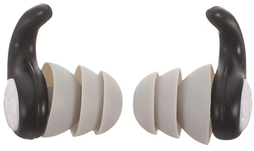 Gatuida Bouchons D'oreille en Silicone Antibruit Réutilisables, Grosse Taille L, Étanches et Confortables, Protection Auditive pour Sommeil, Natation et Concerts, 1 Paire Noire