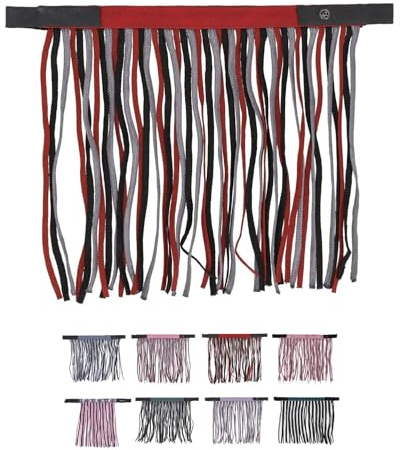 netproshop Fliegenschutz COB Fliegenfransen mit Klettverschluss zur Befestigung am Halfter, Groesse:Cob, Farbe:Sunset Red