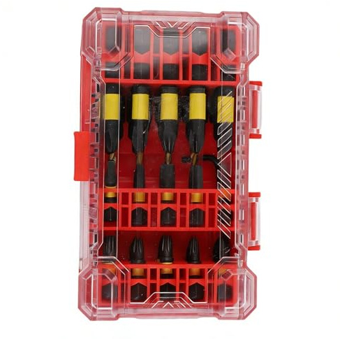 Juego de 26 brocas de impacto con 5 taladros avellanados, brocas de metal de zona de torsión para trabajos pesados de carpintería y tareas de atornillado