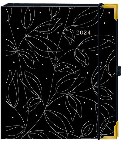 Terminplaner A5 Premium 2024 Black: Premium-Terminplaner