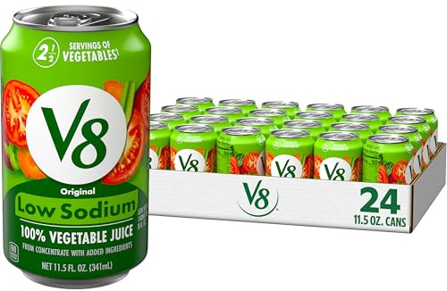V8 Low Sodium Original 100% Vegetable Juice, 11.5 fl oz Can (24 Pack)