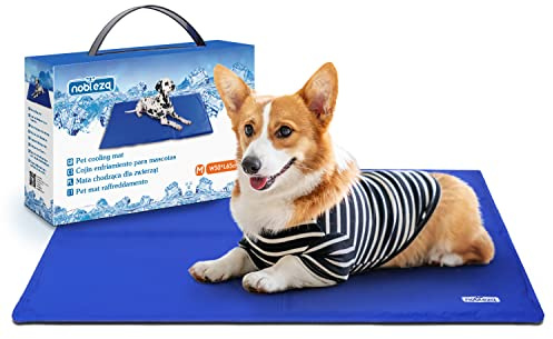 Nobleza - Kühlmatte Hunde Selbstkühlend Ungiftige Gelauflagen Welpe Katzenbett Kühlmatratze im Sommer, 65 * 50cm, Blau, M