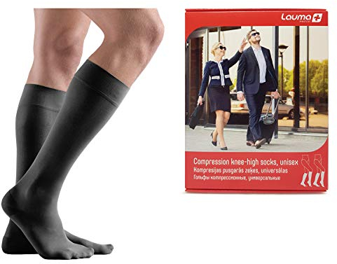 Calze a compressione medicali al ginocchio a punta chiusa – Classe II 23-32 mmHg – Calze elastiche contenitive contro vene varicose, gonfiore e gambe stanche