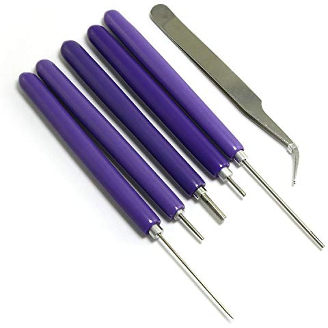 RLECS 6 in 1 Paper Quilling Tools Kits (5pcs Quilling Slotted Tools + 1 piece Elbow Stainless Steel Tweezer)