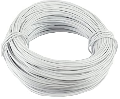 TARA-Dekoration Schmuckdraht, 60m x 2mm Aludraht, Aluminiumdraht, rund (Weiss)