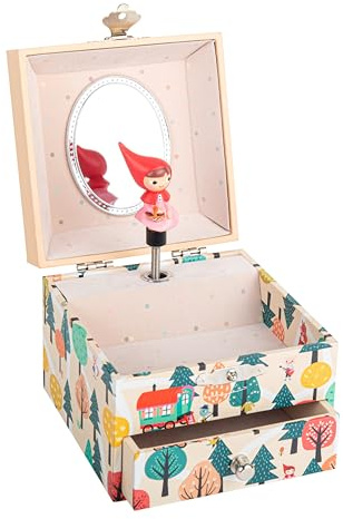 TROUSSELIER - Boite à Musique Petit Chaperon Rouge - Boîte à Trésors & Bijoux Musicale - Idéal Cadeau Enfant - Lullaby de Schubert - Coffret Bijoux Fille