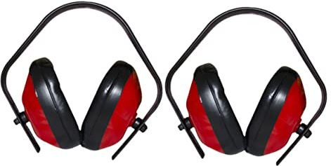 Angoily Noise Cancelling Earmuffs 2pcs Adjustable Headband 26db Red | Abs Shell, Three Head Positions, Comfortable Pad, Suitable for Home and Plane Use