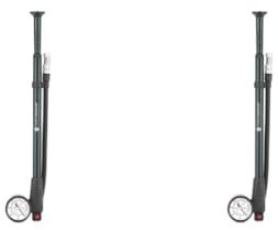 2 Set Tragbare Hochdruck-Fahrrad-Luftpumpe mit Manometer für Gabel & Hinten Titan A, 33 cm
