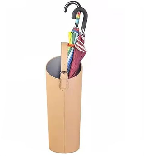 ARTSZY Schirmständer/Umbrella Stand Regenschirmständer aus Leder mit großer Kapazität, Regenschirm-Halter für 5-10 Lange Schirme,(Saffron)