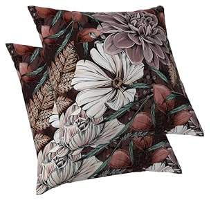 ggaimwf Flor Fundas De Cojines Decorativos Cojín Floral Brillante Vintage Arte Estético Fundas de Almohadas para sofá Fundas de cojín Dispersión de Granja Cojines Funda Juegos 2, 50x50cm