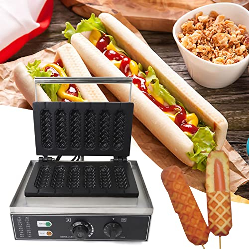 DSYOGX rostfritt stål våffeljärn 1 500 W våffelmaskin med timer (0–5 minuter) och temperatur (50–300 ℃) Hot Dog maskin våffelhandtag våffelmaskin på handtaget