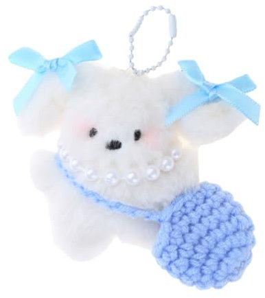 FUXIU Niedlicher Schlüsselanhänger mit dekorativer Schleife, Hundeanhänger, modischer Hunde-Schlüsselanhänger, Taschenanhänger, stilvoller Rucksack-Ornament, Siehe ausführliche Beschreibung, As