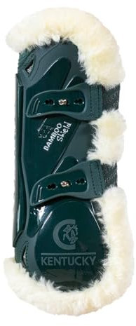 Kentucky - Protège-tendons - Vegan Wool Bamboo Elastic Vert Foncé - s