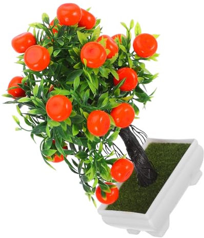 Veemoon Künstlicher Bonsai Orangenbaum Pflanze Simulation Lebensmittelechtes Material Lebensechte Blätter Dekoration Für Wohnzimmer Desktop