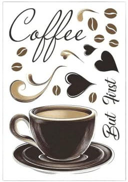 GXGM Adesivi murali cucina,Adesivi da Parete caffè,Caffè Decorazione Murale per Cafe Bar Sala da Pranzo Ristorante