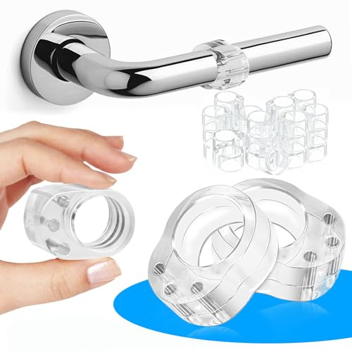 96 Pezzi Fermaporte per Maniglie Paracolpi Maniglia Porta in PVC Trasparente,Ø18mm Fermaporta Maniglia,Gommini per Maniglie Porte Interne,Proteggi Maniglia Porta Antigraffio,Ferma Porta e Finestra