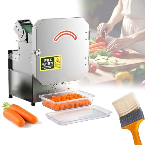 EPIKNOWEE Hachoir électrique 200 W, épaisseur réglable, coupe-légumes pour oignons, ail et persil, vitesse de rotation de 700 tr/min, robot culinaire domestique pour cuisine de restaurant