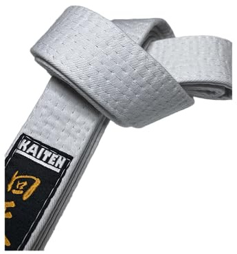 KAITEN Kampfsport Gürtel Weiß - Baumwolle, Länge 230-350 cm, 4 cm Breit - Budogürtel Kinder, Erwachsene - Weißgurt Farbgurt Training Karategurt