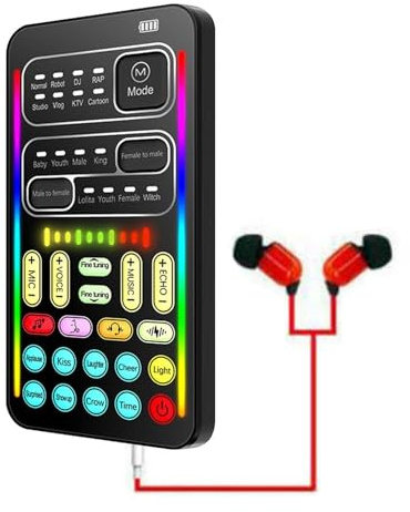 Cambiador de voz - Mini tarjeta de sonido Cambiador de voz con 8 efectos
