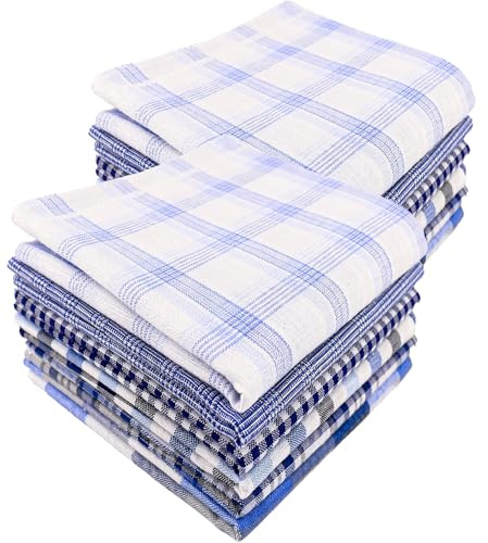 Dmhwd 12Pcs Pañuelos para Hombre，Pañuelos de Tela 40x40 cm