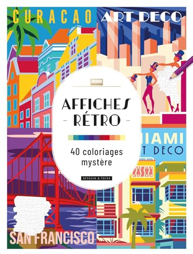 Affiches rétros - 40 coloriages mystère