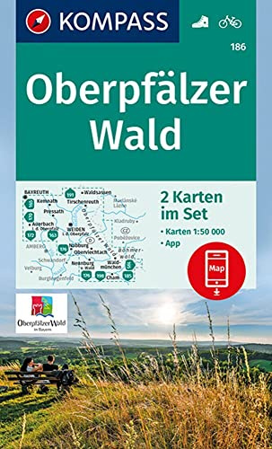 KOMPASS Wanderkarten-Set 186 Oberpfälzer Wald (2 Karten) 1:50.000: inklusive Karte zur offline Verwendung in der KOMPASS-App. Fahrradfahren.