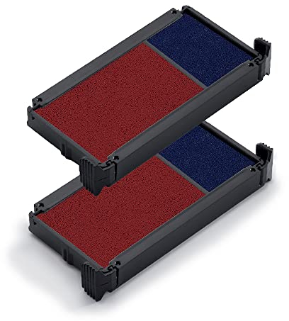 Trodat Ersatzkissen 6/4912/2 für den Office Printy Textstempel – Stempelfarbe blau-rot, 2er-Pack, 312660, 5.6 x 2.8 x 1 cm