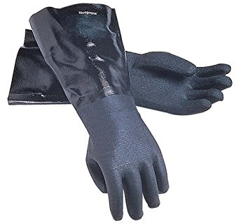 San Jamar 1217EL Neoprene Dishwashing Glove, 17 (Pair), Black