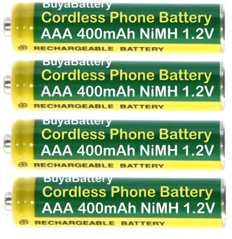 Cordless Telephone Batteries AAA Rechargeable 400mAh 1.2V NiMH 4-Pack